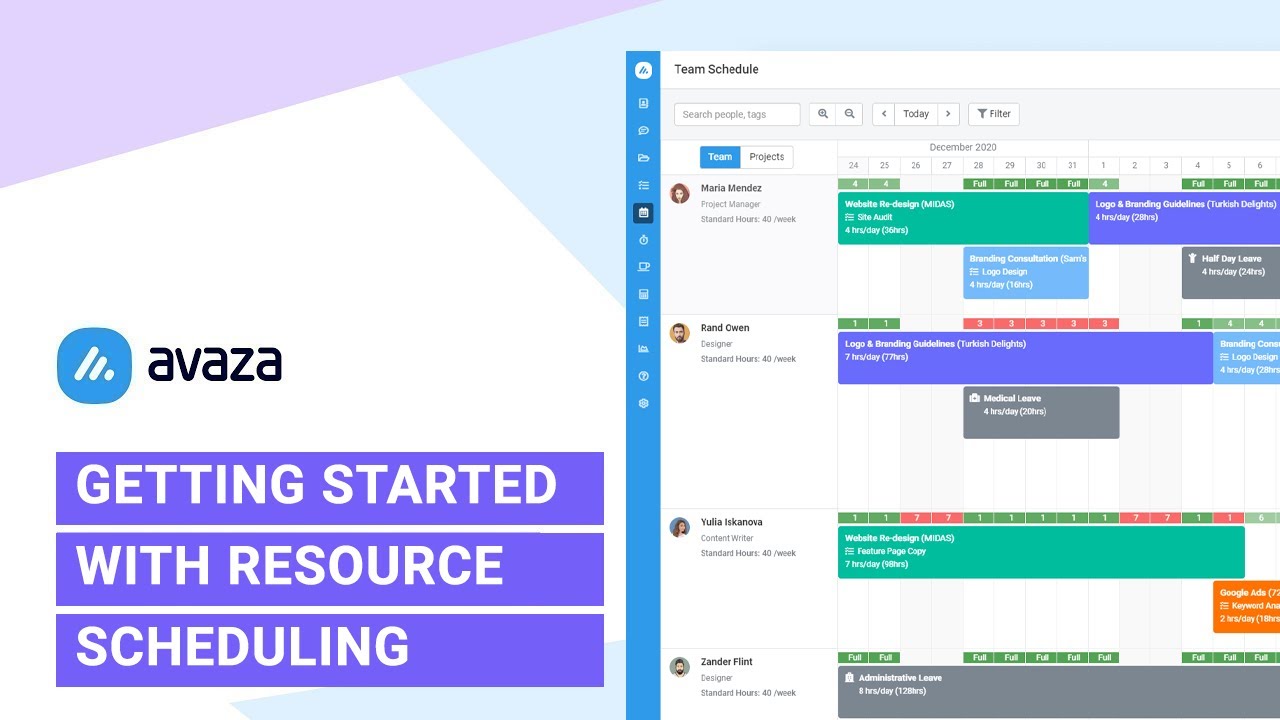 Avaza - Getting Started With Resource Scheduling