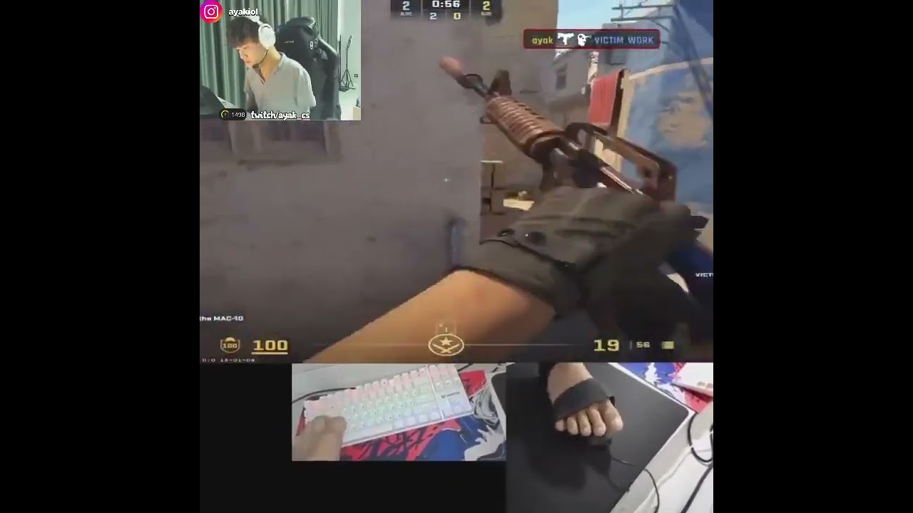 ayak plays cs2 with his foot