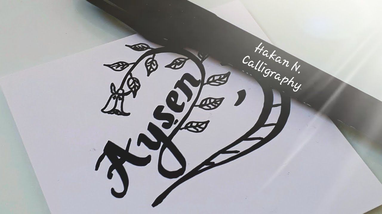 Ayşen ismine kaligrafi güzel yazı #amazing calligraphy and lettering drawing#Nicewriting