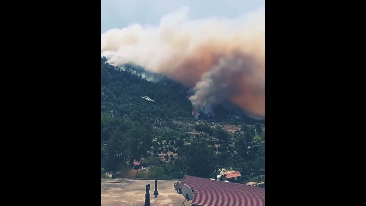 Azerbaycana mexsus amfibiya teyyaresi Turkiyede yanginlari sondurerken 🇦🇿🇹🇷
