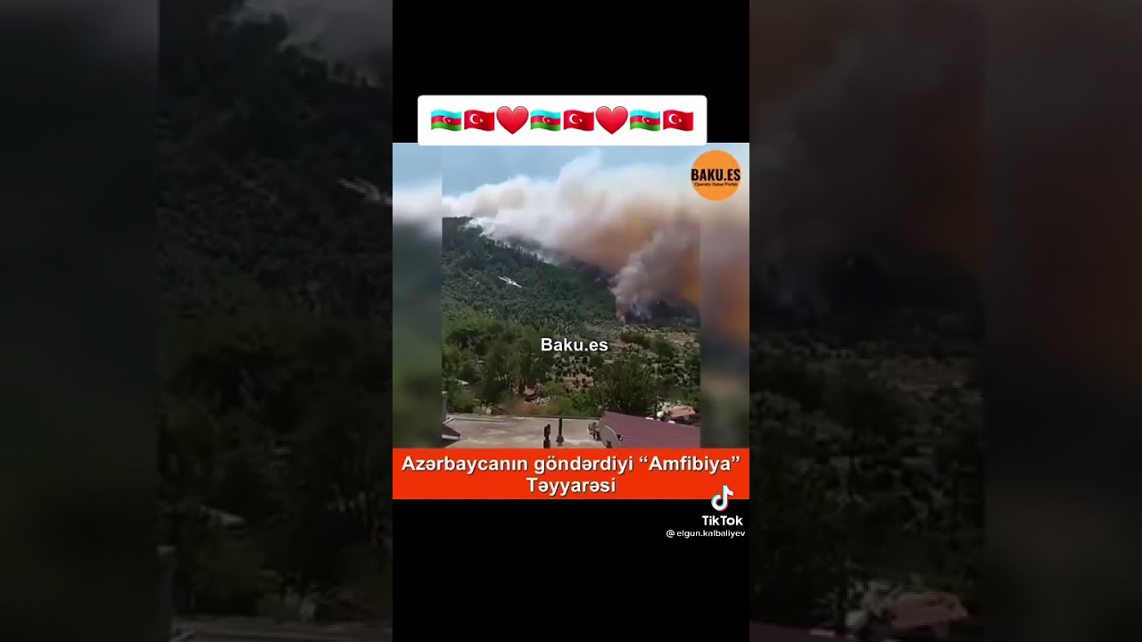 Azərbaycana məxsus amfibiya təyyarəsi Türkiyədəki yanğını söndürərkən