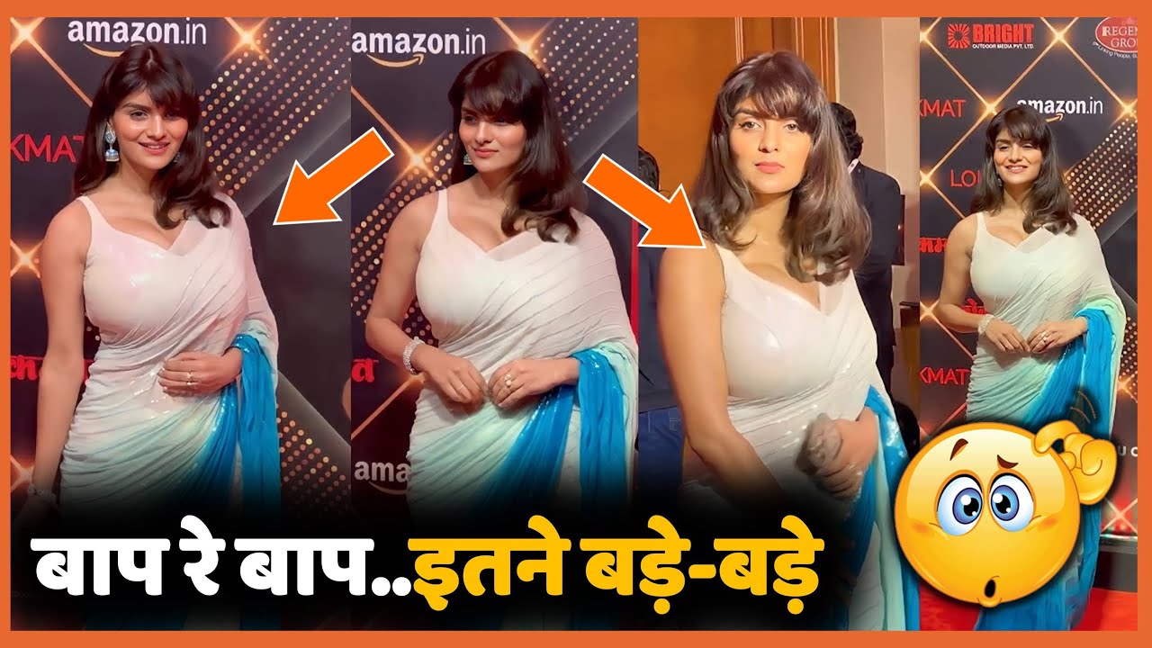 Baapre!! Baap Desi Look 🔥 Anveshi Jain Flaunnts Her Huge Figur In Bodycon Saree With HOt Blouse