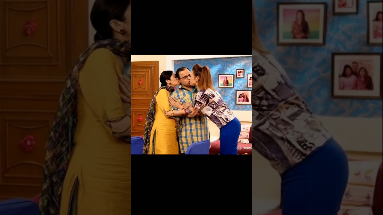 😘Babita kiss with bhide and anjali 🫣😱 with ai effects #entresting #technology #funnymeme #shorts