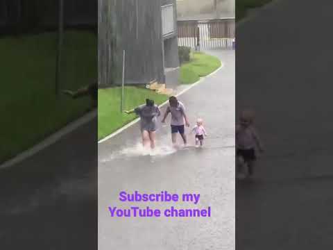 Baby Bathing in rain