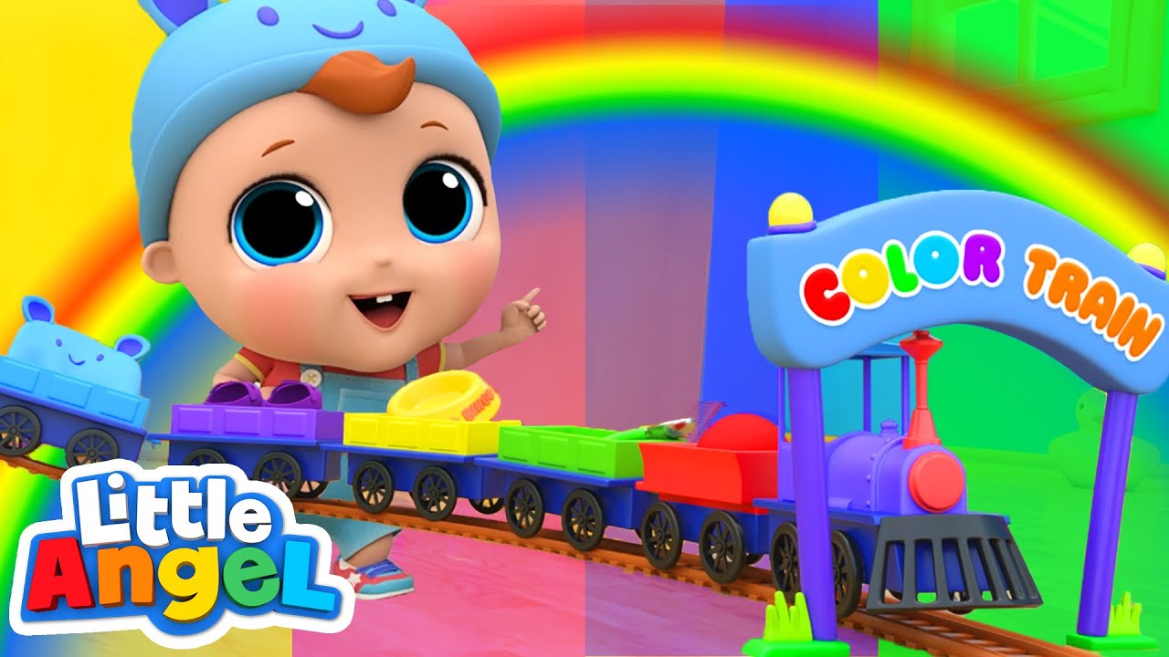 Baby John's Colors Train Song on the Rainbow Road! | Best Cars & Truck Videos for Kids
