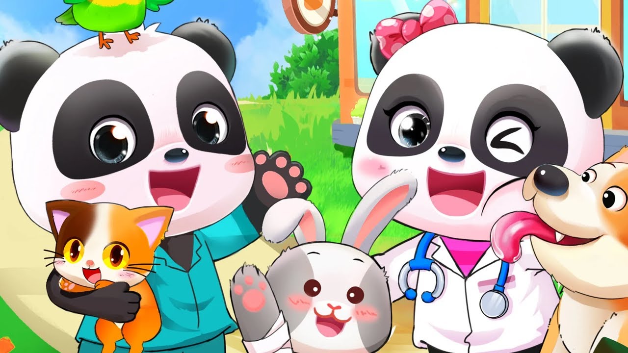 Baby Panda's Pet Care Center & Policeman - BabyBus Game