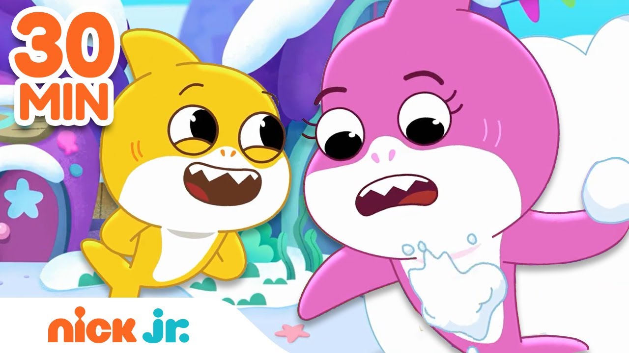 Baby Shark's Big Show Snowball Fight & More Holiday Fun! | 30 Minute Compilation | Nick Jr.
