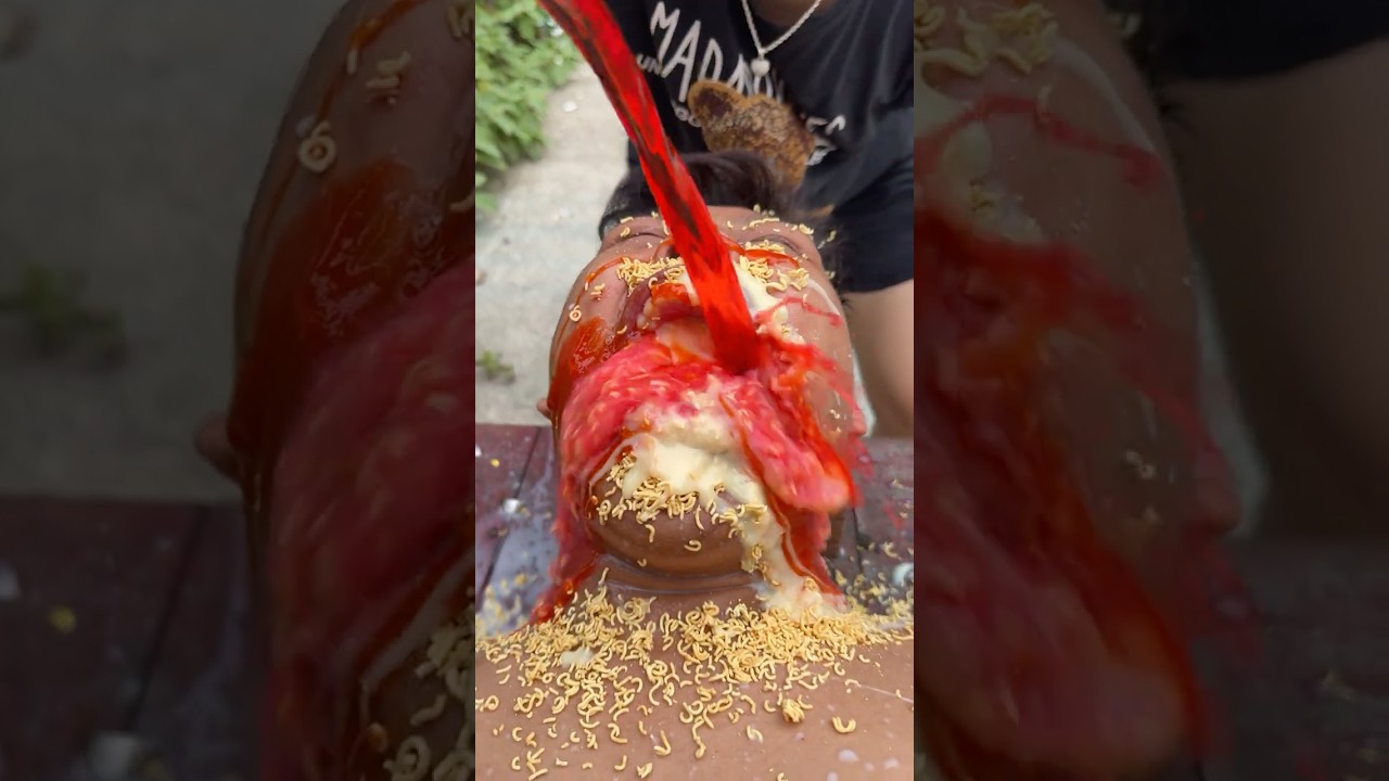 Baby Tries GIANT Food with Spicy Sauce, Coca-Cola & Chocolate#couple #martialarts #funnykids#shorts
