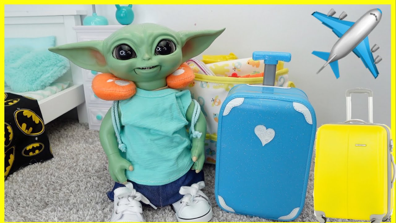 Baby Yoda Packing Suitcase for Vacation