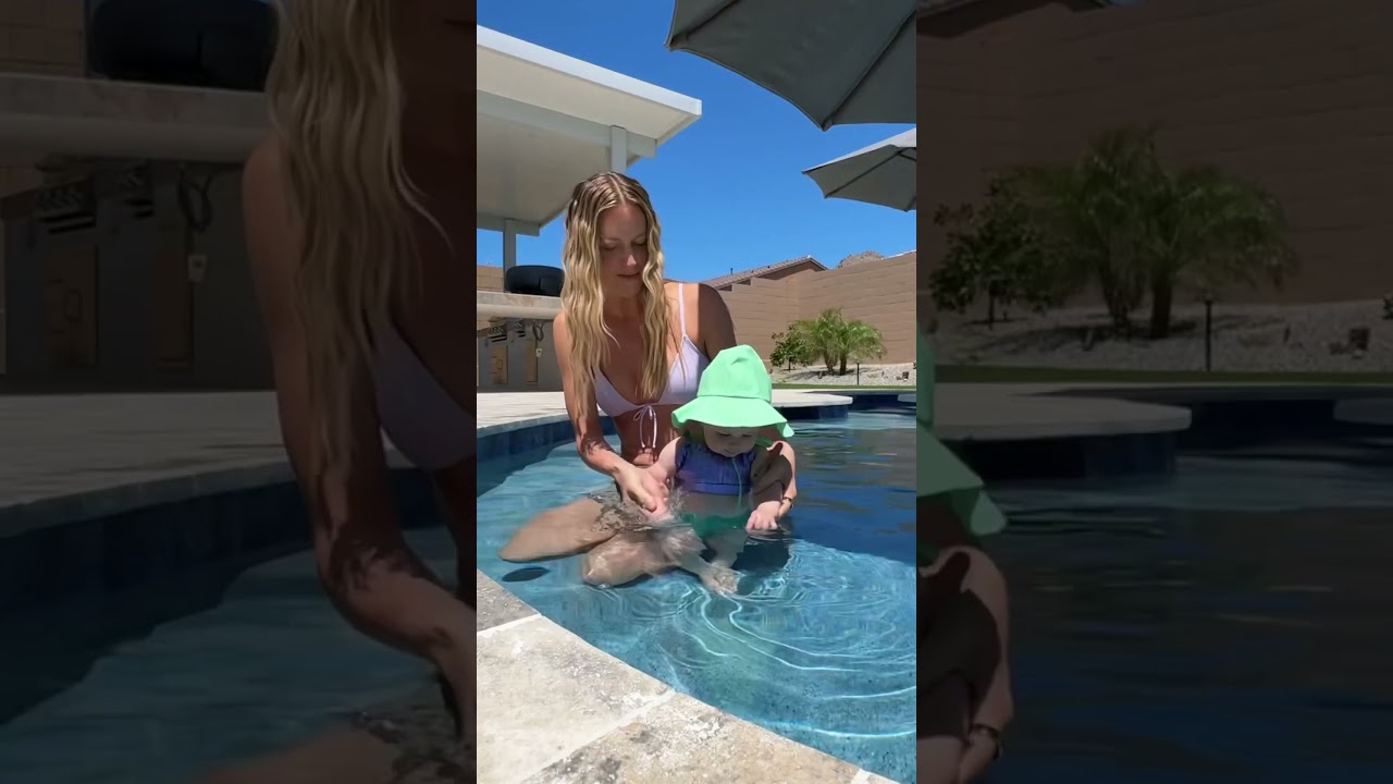 Baby’s first SWIM 🐠💦 #shorts