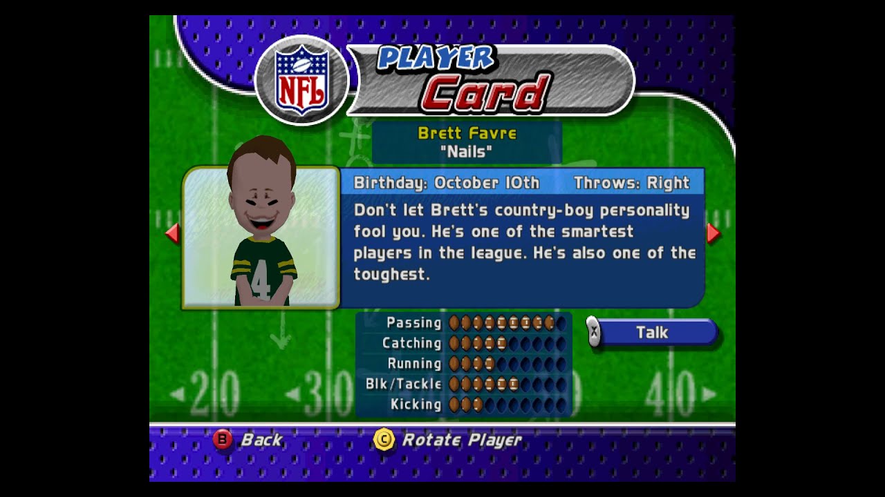 Backyard Football GameCube Meet The Pros Player