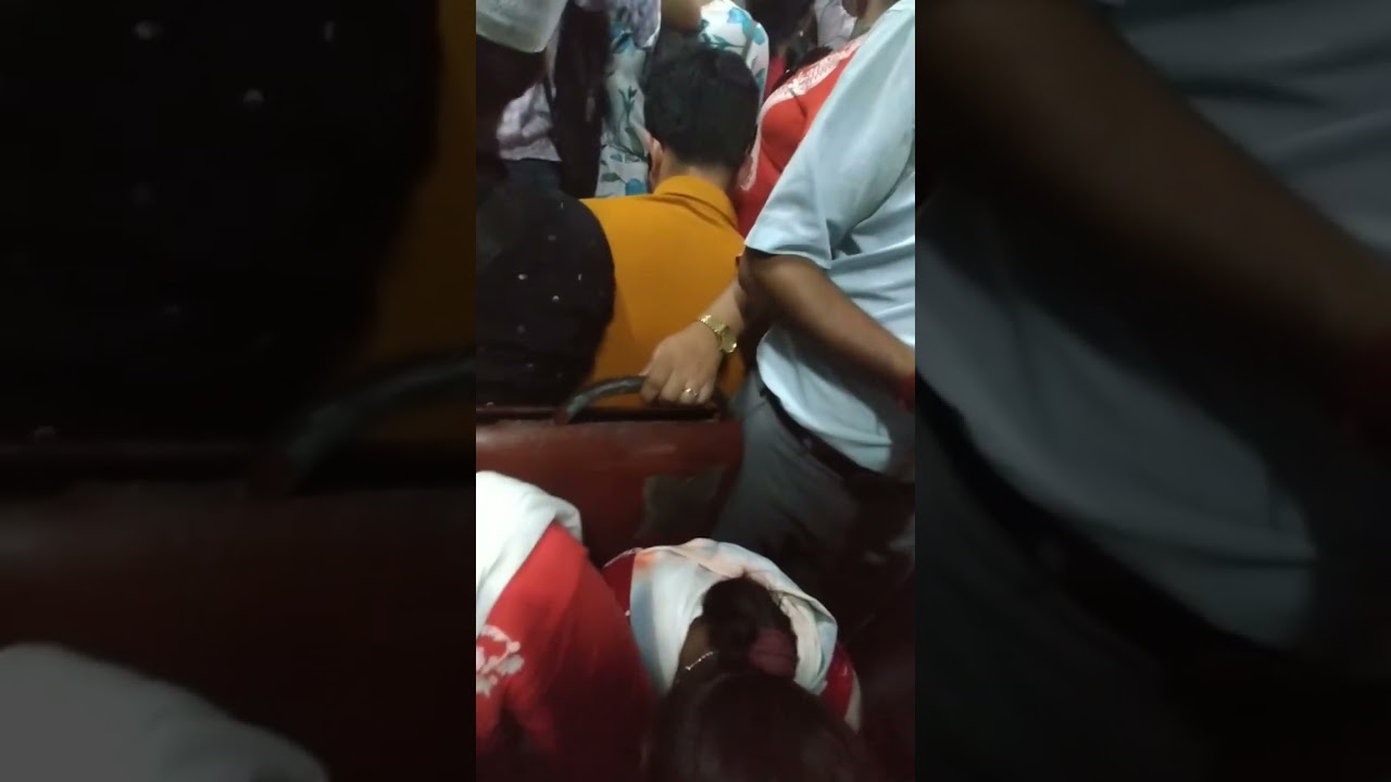 Bad woman Touch a man in train