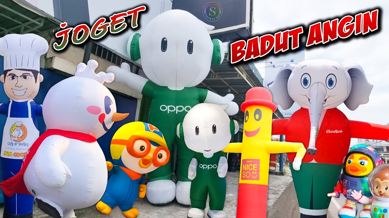 BADUT ANGIN vs BADUT MUNGIL JOGET PALING LUCU | Sky Dancer MIXUE PORORO OPPO