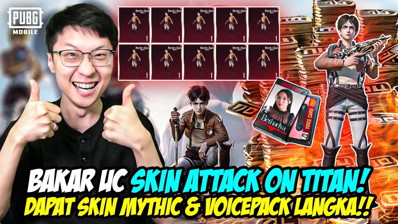 Bakar2 UC Skin Limited Edition Attack on Titan & Voicepack Bernadya! Langsung Review!! - PUBG MOBILE