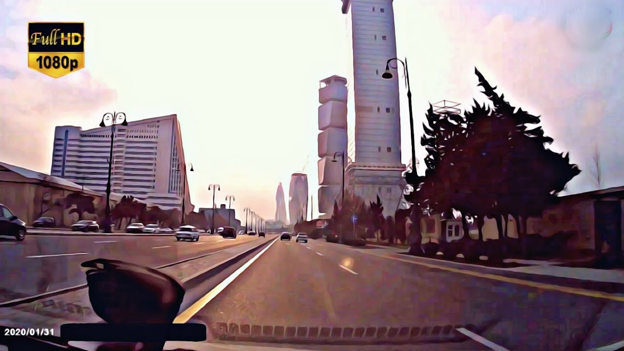 Baki Yollari 31.01.2020 | Bakü Caddeleri ( HD 1080p ) Road Drive Baku - Relaxing Video