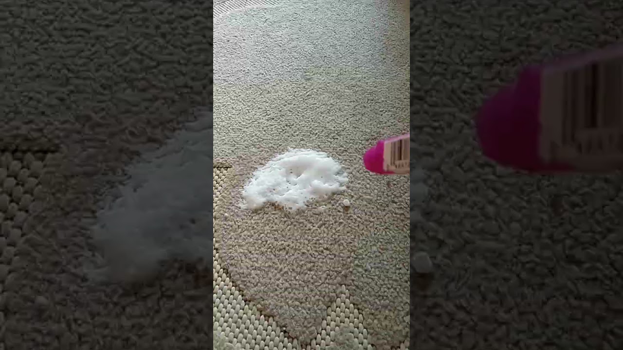 Baking soda & vinegar carpet stain busting!!! #shorts