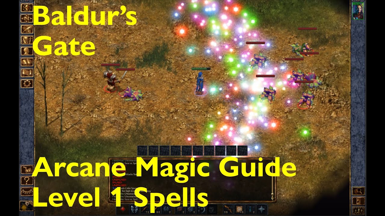 Baldur's Gate Level 1 Arcane / Mage Magic Spell Guide