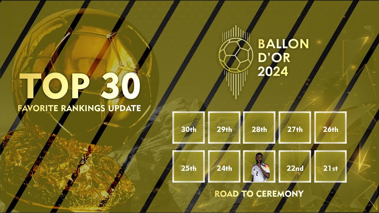 BALLON D'OR 2024 - TOP 30 FAVORITE RANKINGS UPDATE - 30th TO 21st TO NEW ERA
