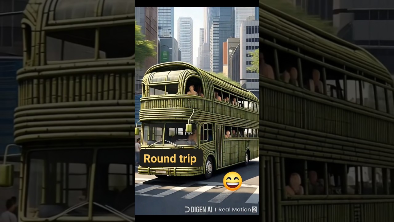 Bamboo or real bus?#ytshorts #shorts #bus #bamboo #doubledeck #citybus#drivingskills