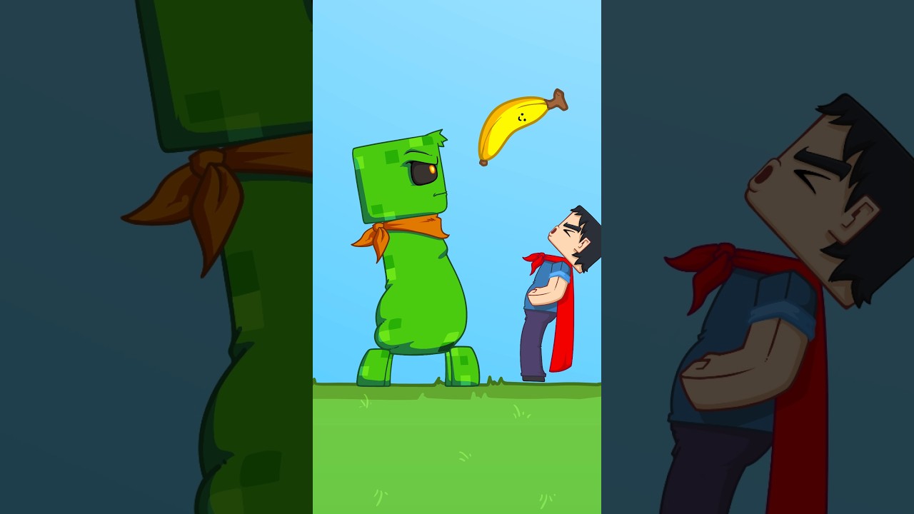 Banana 🍌 - Creeper gets Hungry! #EpicMemeQuest #animation