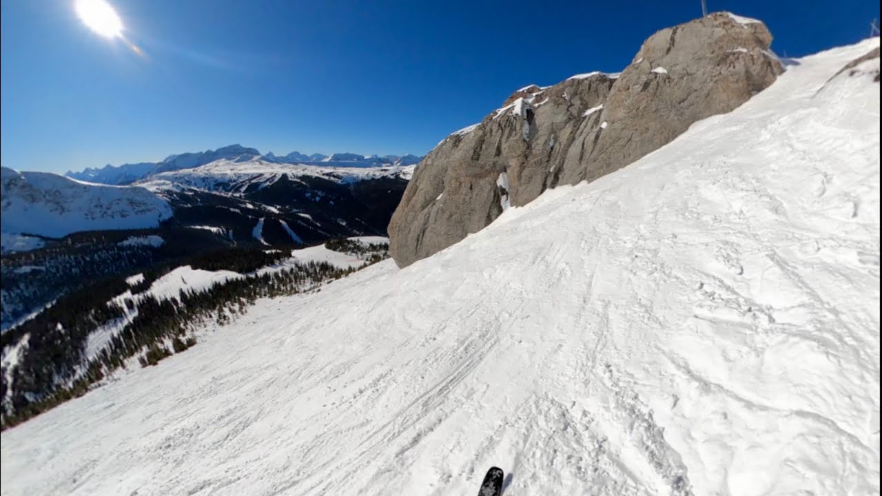Banff Sunshine Village “Cleavage” ski run 360 VR 4K