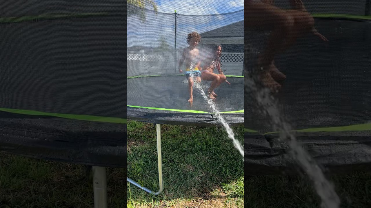 Banho de mangueira pra refrescar o calor da Flórida