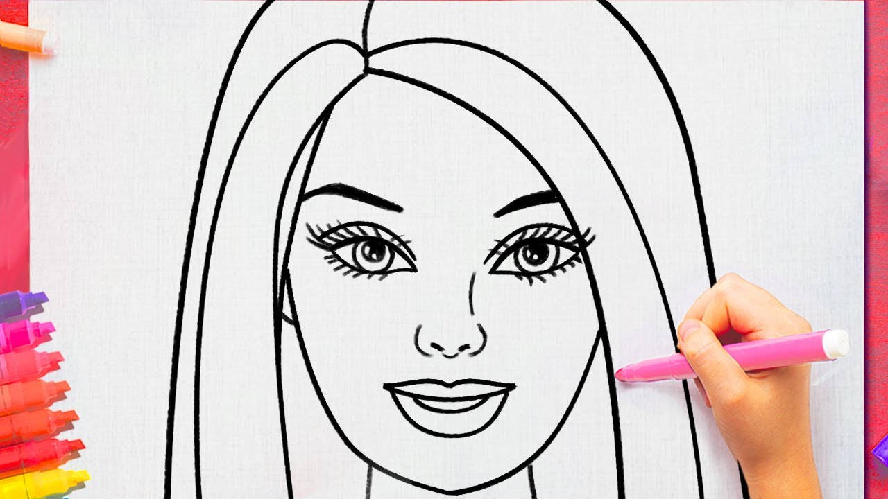 Barbie Nasıl Çizilir Kolay - Barbi Bebek Nasıl Çizilir, Kolay Kız Çizimi,