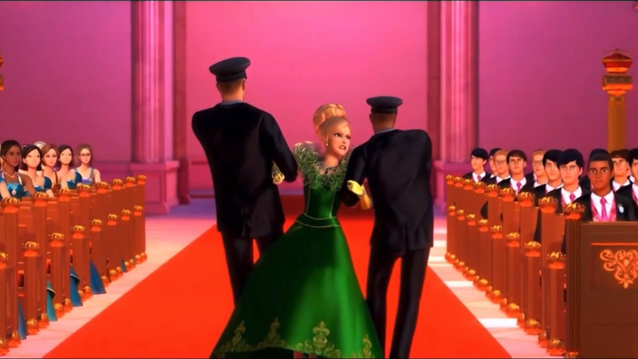 Barbie princess charm school - Dame Devin defeat scene