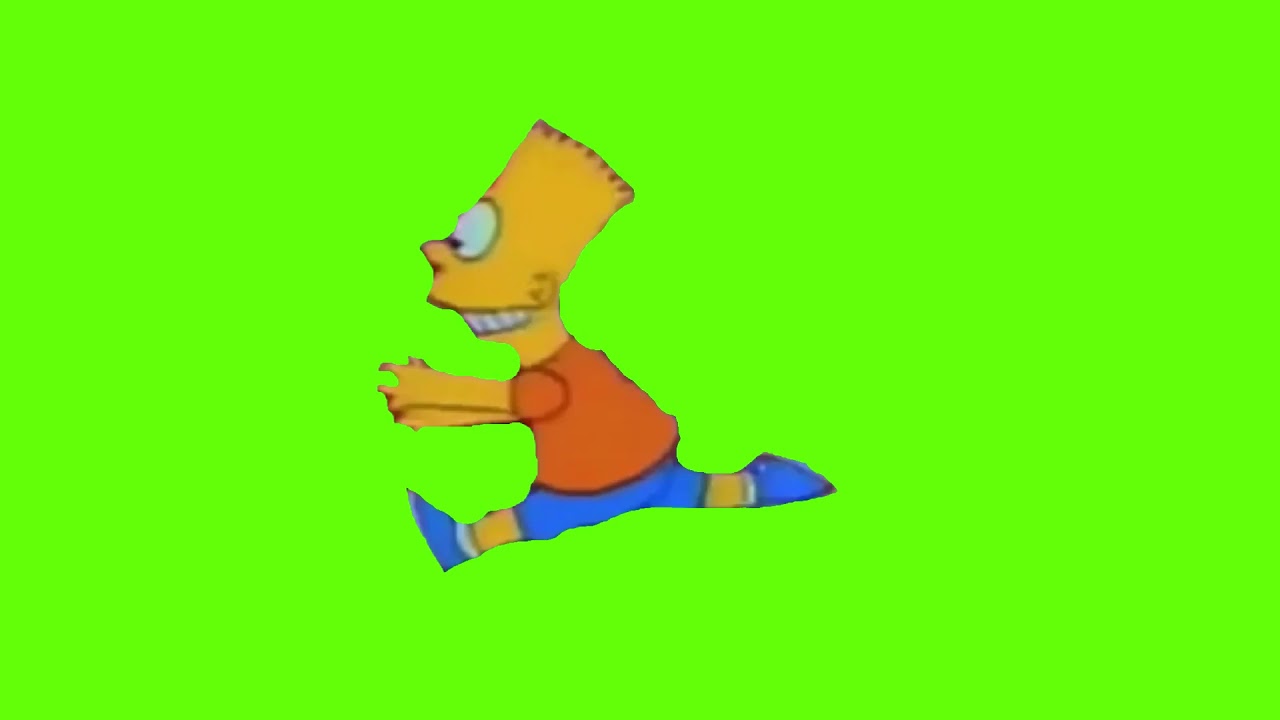 Bart Simpson running green screen