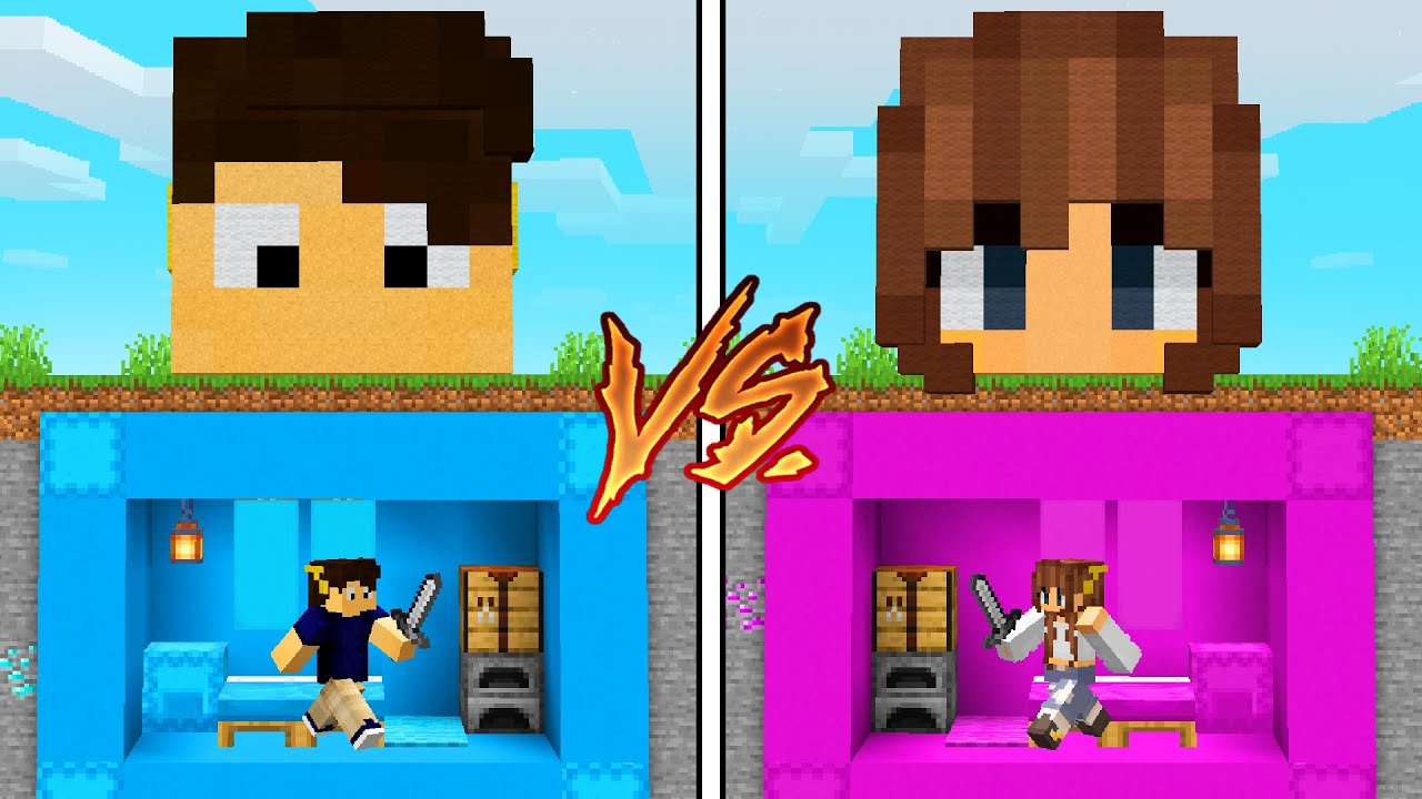 BASE SECRETA de MENINOS VS MENINAS no MINECRAFT!