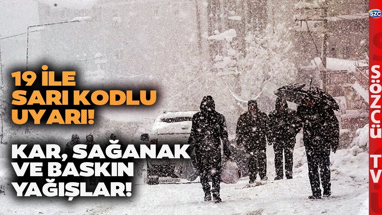 Baskın Yağışlar Geliyor! Meteoroloji'den 19 İl İçin Sarı Kodlu Uyarı! Kar ve Sağanak...
