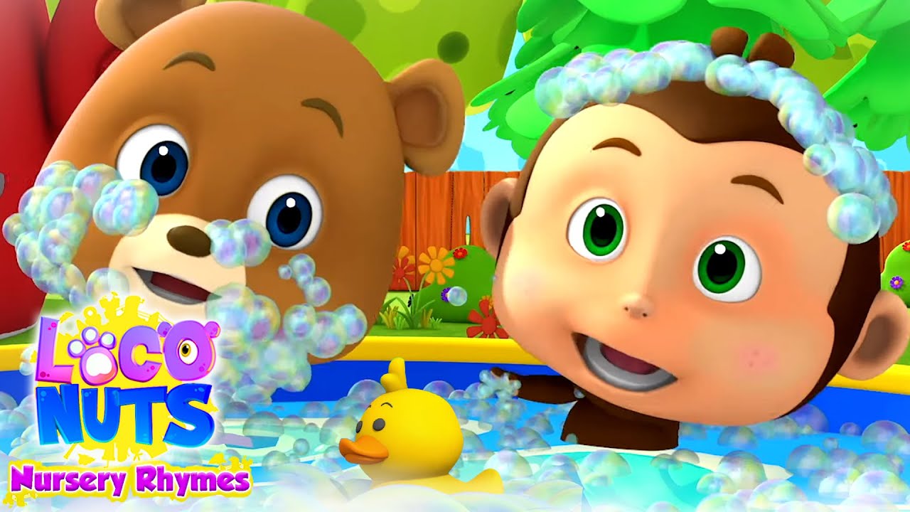 Bath Song | Baby's Bath Time | Nursery Rhymes & Kids Songs with Loco Nuts | Children Song
