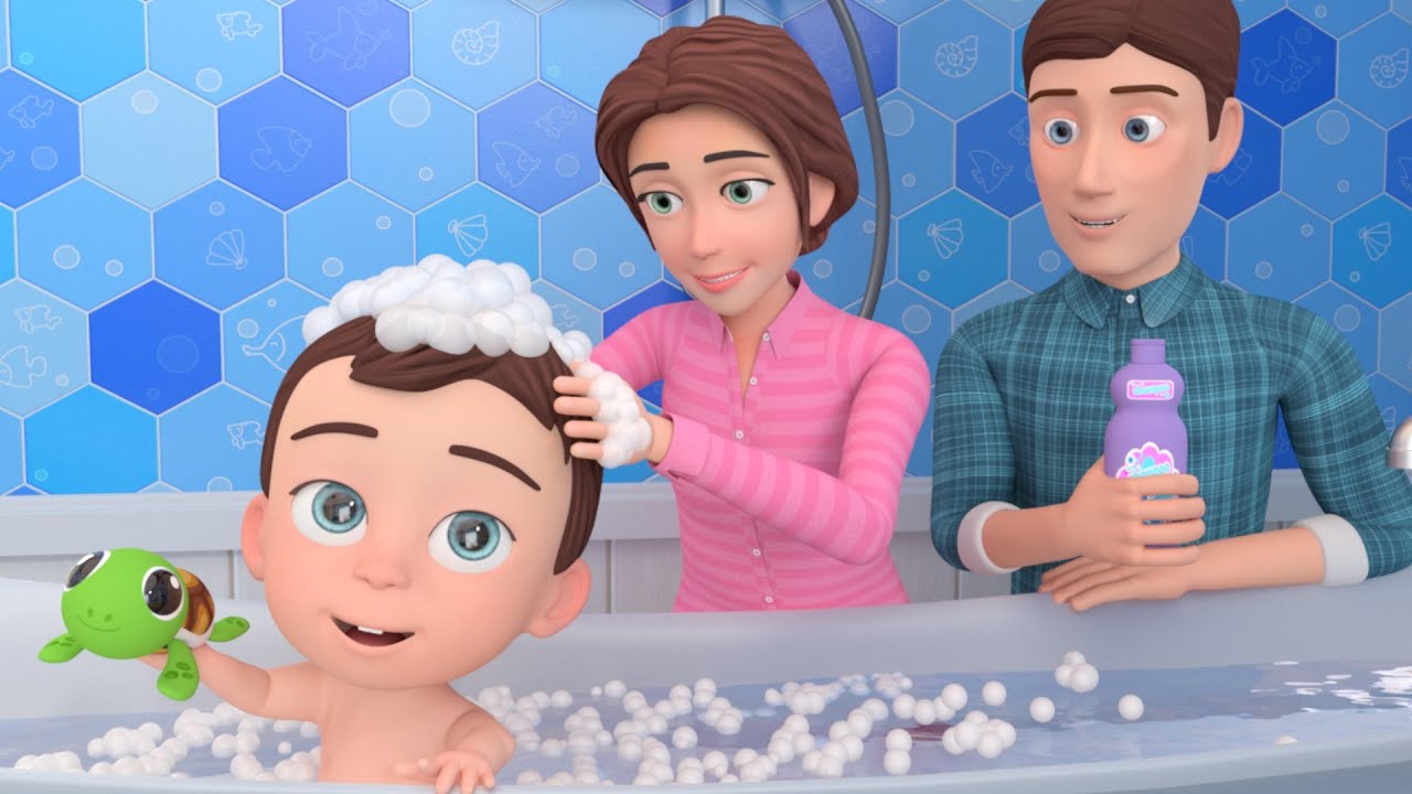 Bath Tub Song | Robot Dance Pretend Play | Nursery Rhymes & Kids Songs