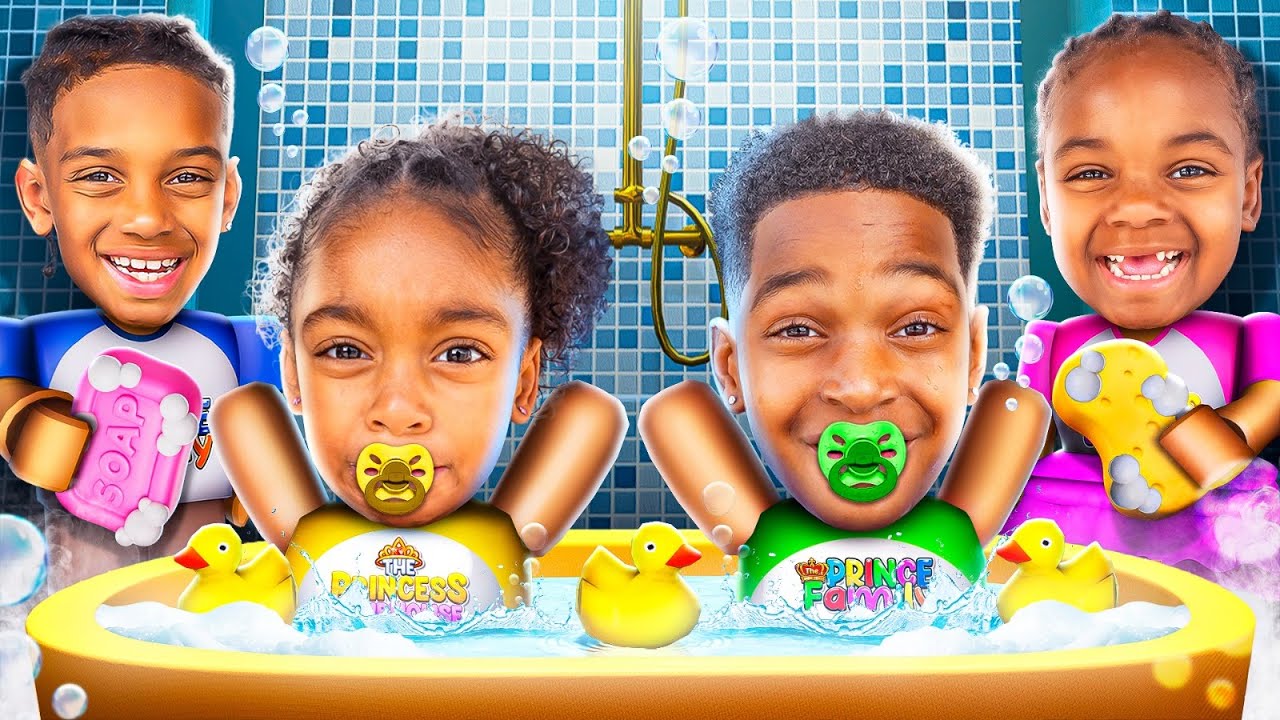 BATHE DA BABY IN ROBLOX WITH DJ, KYRIE, NOVA, & AYLA