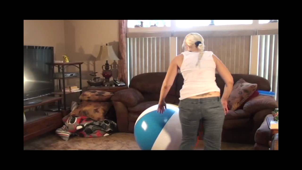 beach ball bounce and pop