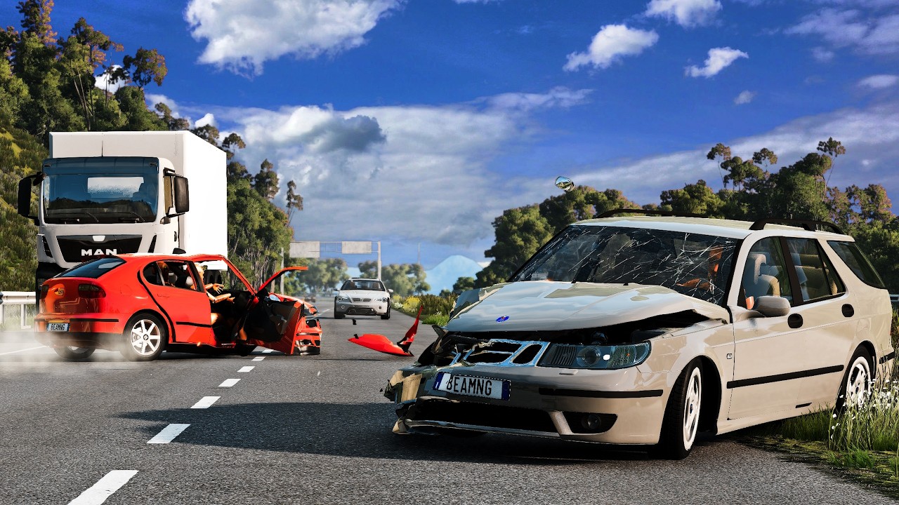 BeamNG Drive - Realistic Car Crashes #8