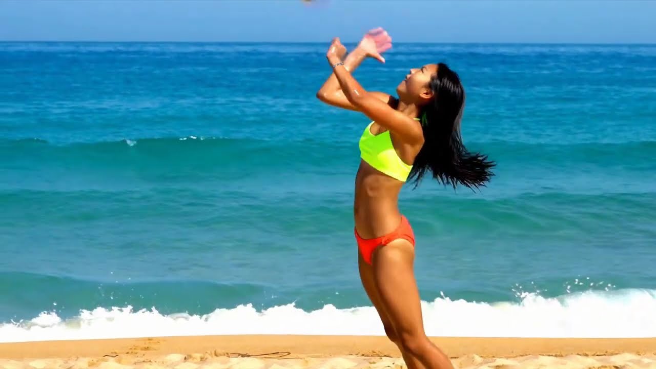 Beautiful Asian girl playing at the beach in her bikini #bikini #asian #asiangirl #beach  #beachlife