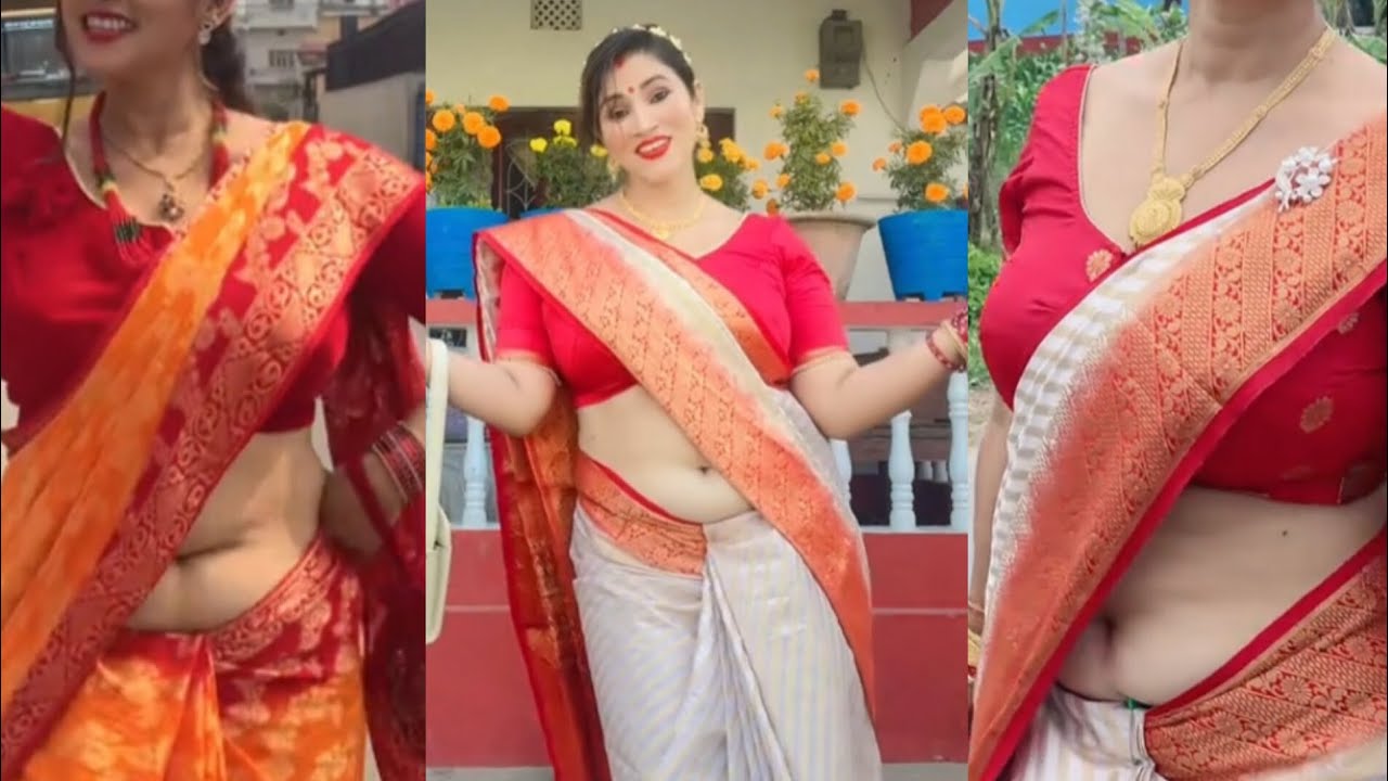 Beautiful Aunty Deepest Navel show and dance #sareelovers #bhabhi #navel #dhodi #hotstatus #kamariya