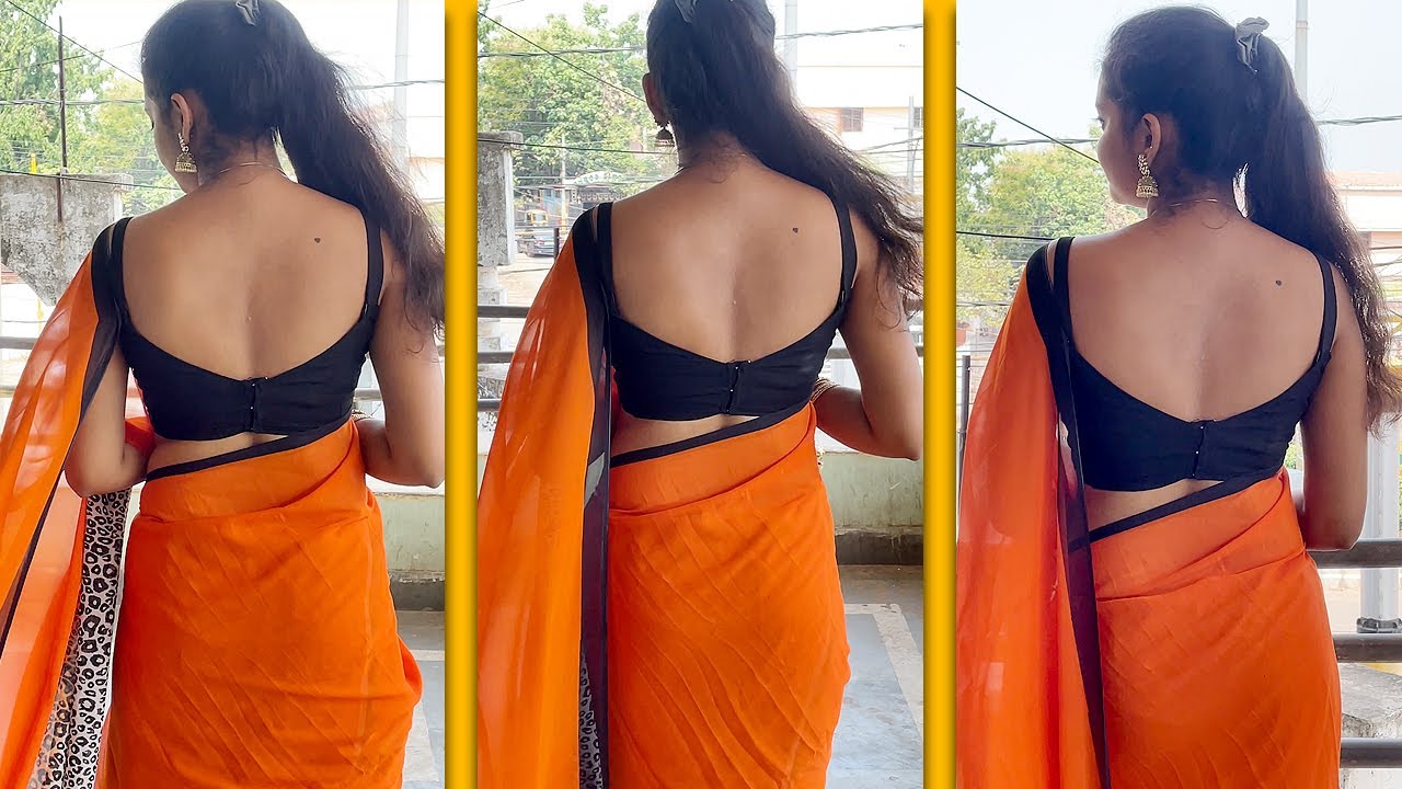 Beautiful Backless Blouse Photoshoot Outdoor | Indian Ultra Low Waist Saree Vlog #saree