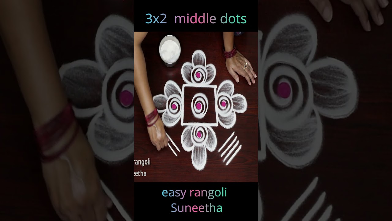 Beautiful easy to draw small kolam & muggulu designs by easy #rangoli Suneetha