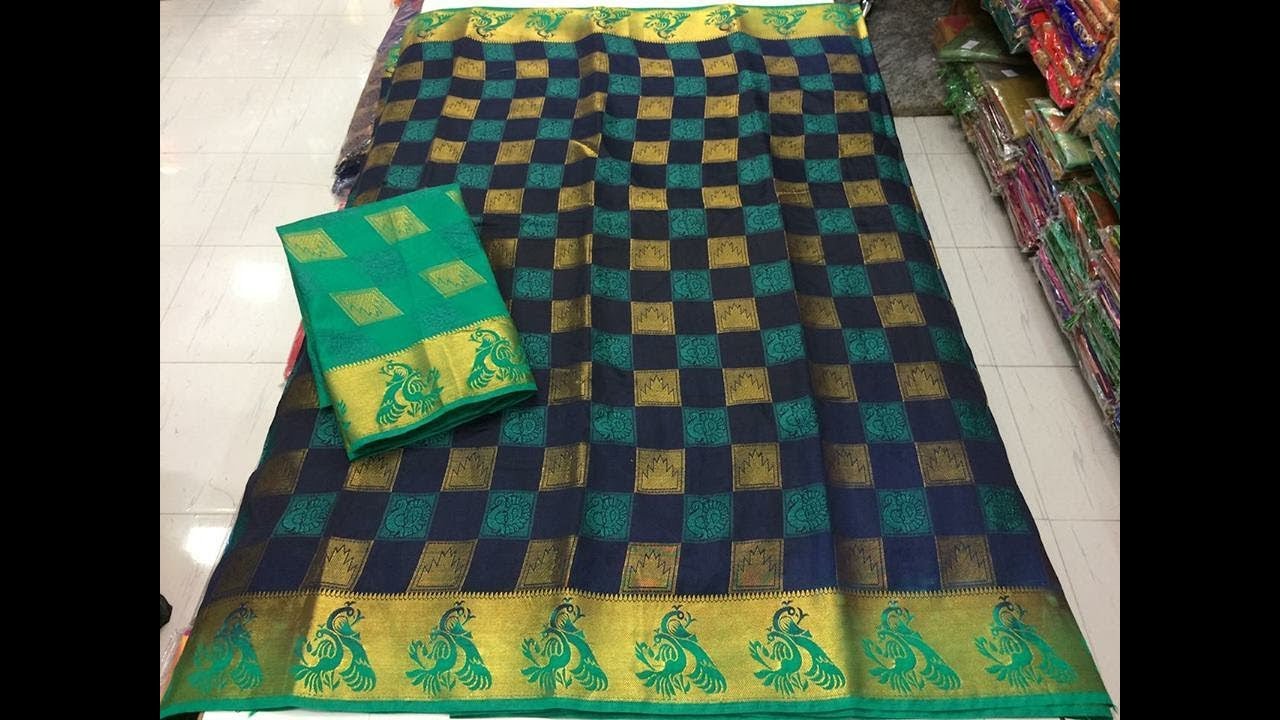 Beautiful Festival CollectionTussar Silk Checked  Sarees || Trenty Checked Silk Saree