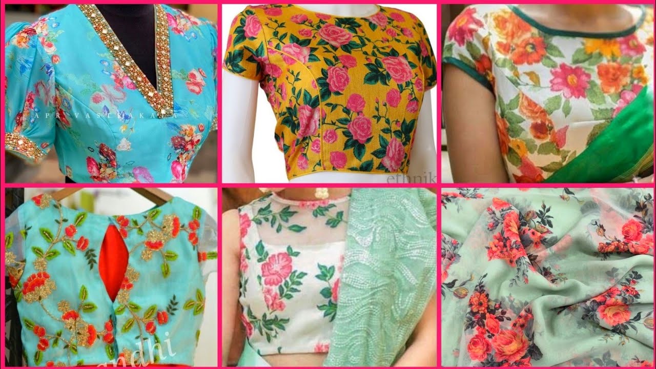 Beautiful #Floral Blouse Designs||Floral Print Saree Blouse Designs 2020||#Floral #Blouse Collection