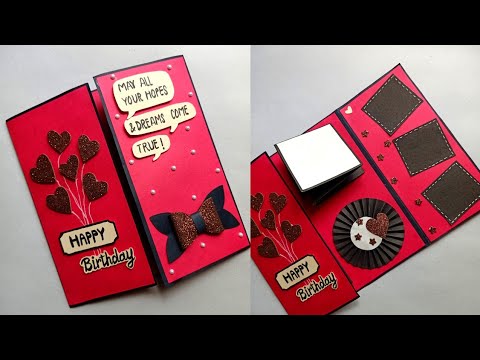 Beautiful Handmade Birthday Card idea-DIY GREETING cards/easy heart pop up birthday card/pop up card