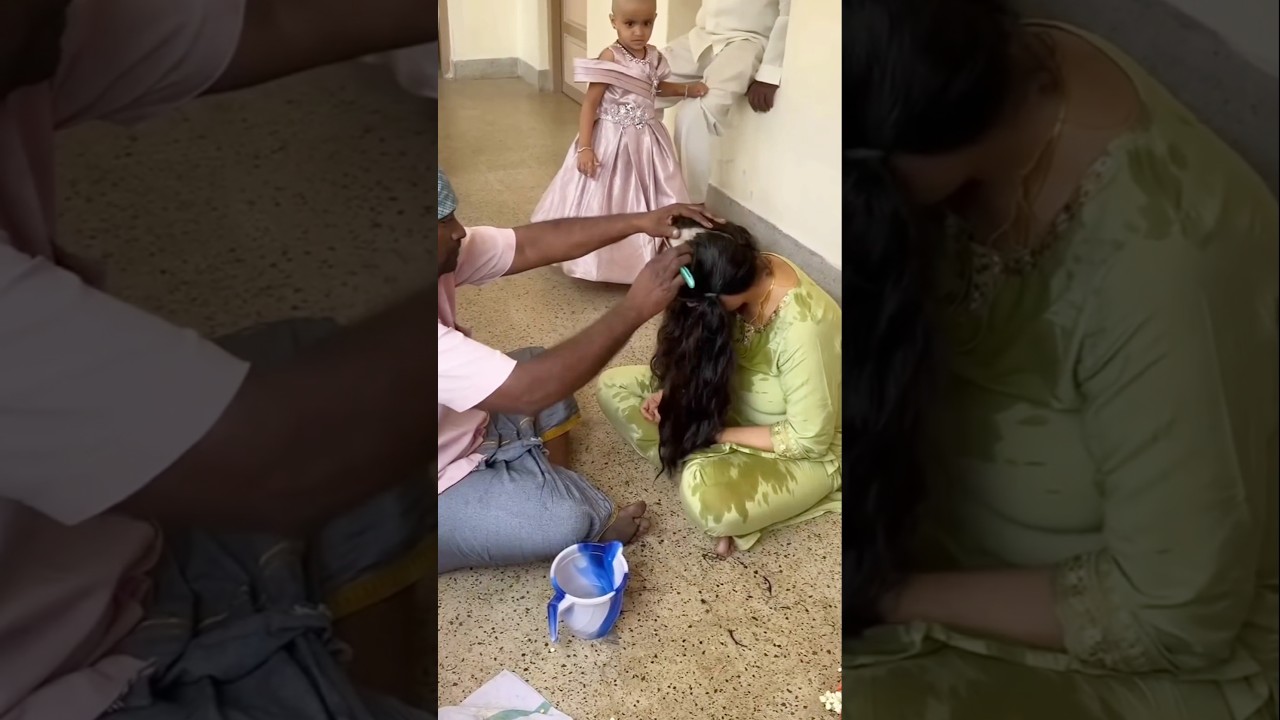 Beautiful Indian Lady Headshave Barber At home...