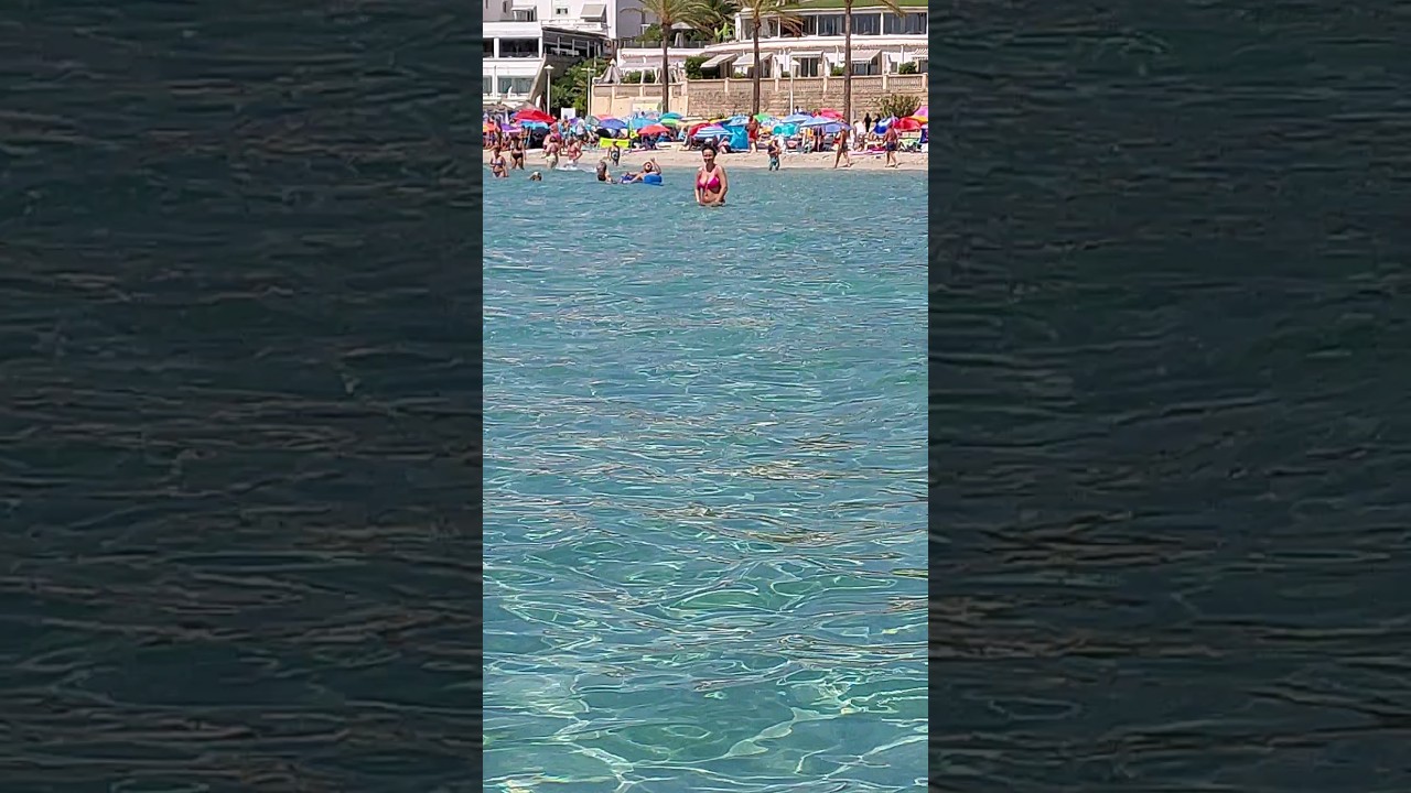 #beautiful Sea 🌊 Palmira beach ⛱️ #amazing girl 🌞Palma de Mallorca 🏝2023 #bikini #shorts