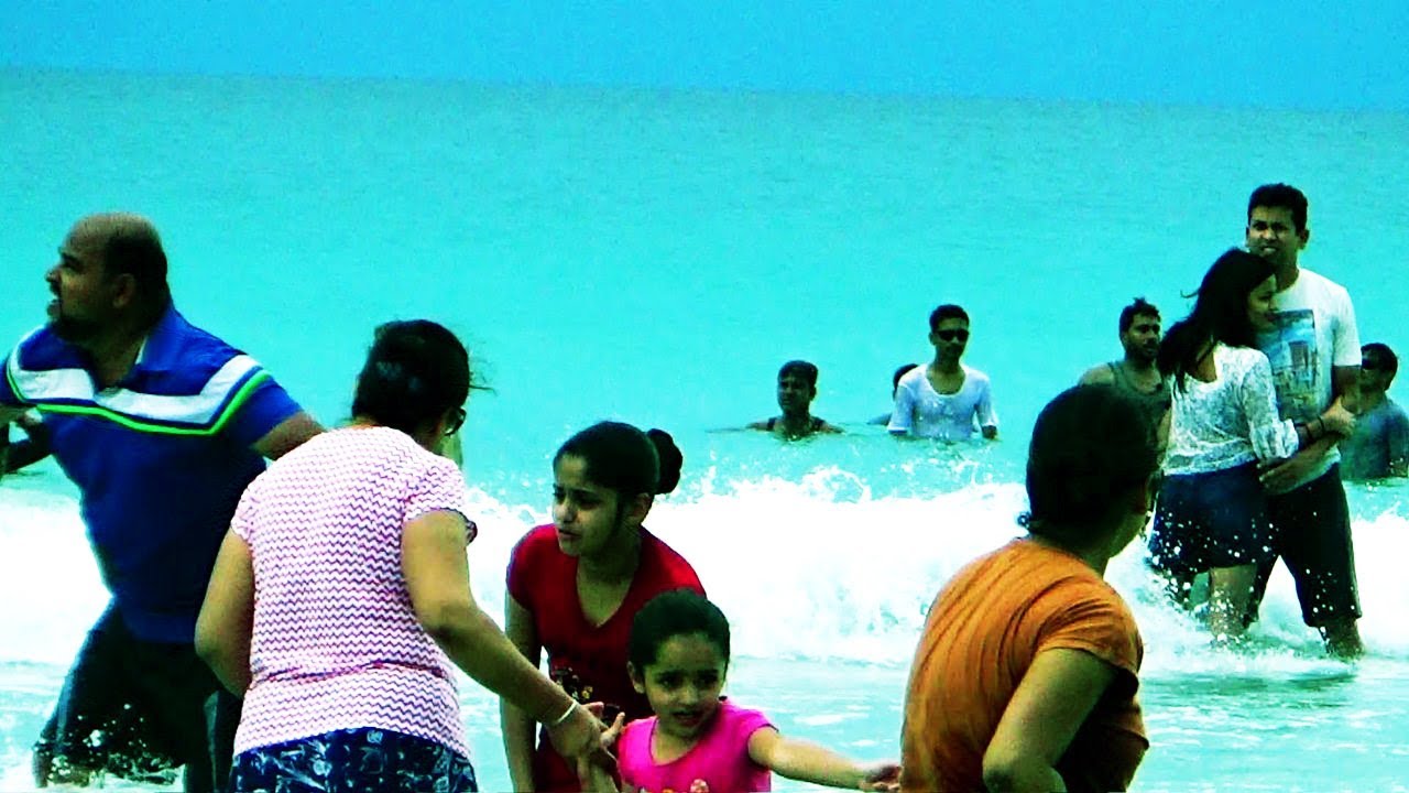 Beautiful Sea Bath In Radhanagar  Beach  HAVELOCK OF ANDAMAN  ISLANDS