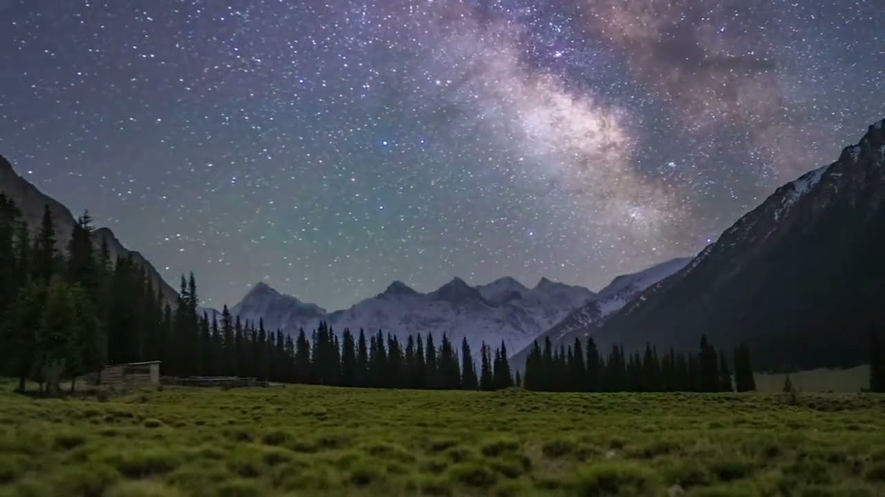 Beautiful starry sky at night in Ili