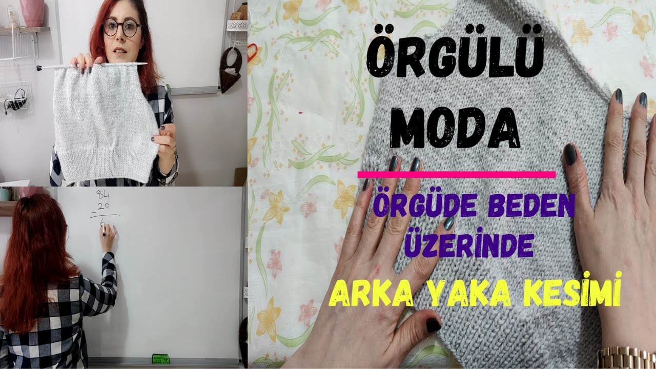 BEDEN ÜZERİNDE ARKA YAKA KESİMİ #arkayakakesimi #örgü #yakakesimi #knitting