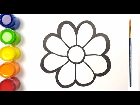 Belajar Menggambar Dan Mewarnai Bunga Pelangi Untuk Anak-anak ||Flowers02