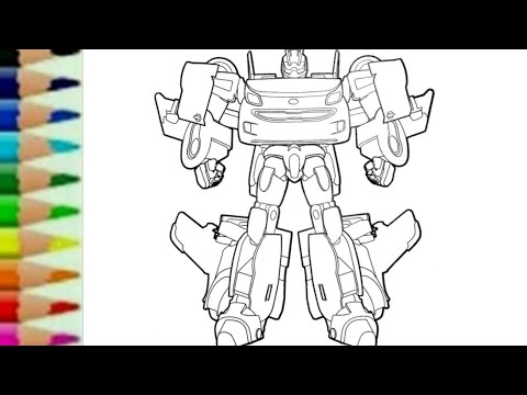 Belajar Menggambar Robot Mobil Tobot W - How To Draw Tobot W Transformers CarBot RTV - 또봇
